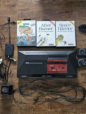 SEGA Master System Console 3010-A INSTALLED Games + Space Harrier, Double Dragon